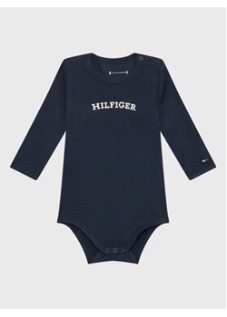 Tommy Hilfiger Body dziecięce Monotype KN0KN01675 Granatowy Regular Fit ze sklepu MODIVO w kategorii Body niemowlęce - zdjęcie 168687083