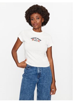Tommy Jeans T-Shirt Bby Floral Flag DW0DW16449 Biały Slim Fit ze sklepu MODIVO w kategorii Bluzki damskie - zdjęcie 168688581