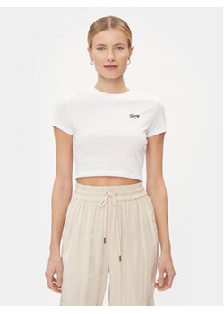 Tommy Jeans T-Shirt Script DW0DW17366 Biały Slim Fit ze sklepu MODIVO w kategorii Bluzki damskie - zdjęcie 168690131