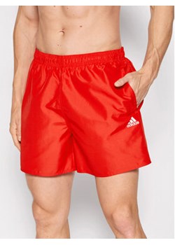 adidas Szorty kąpielowe Solid Swim HA0384 Czerwony Regular Fit ze sklepu MODIVO w kategorii Kąpielówki - zdjęcie 168691601