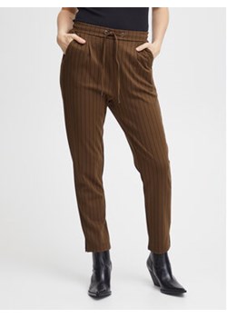 Fransa Spodnie materiałowe 20610972 Brązowy Regular Fit ze sklepu MODIVO w kategorii Spodnie damskie - zdjęcie 168691604