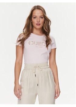 Guess T-Shirt Bold W4RI29 J1314 Różowy Slim Fit ze sklepu MODIVO w kategorii Bluzki damskie - zdjęcie 168691900
