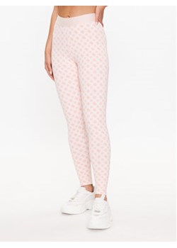 Guess Legginsy V3YB01 MC04N Różowy Slim Fit ze sklepu MODIVO w kategorii Spodnie damskie - zdjęcie 168692493