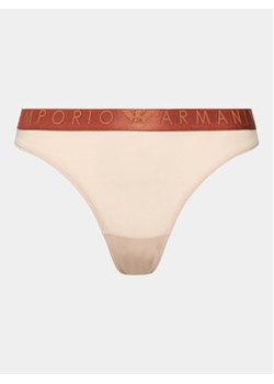 Emporio Armani Underwear Stringi 162468 3F235 03050 Beżowy ze sklepu MODIVO w kategorii Majtki damskie - zdjęcie 168695973