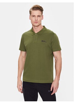 Jack Wolfskin Polo Essential 1809301 Zielony Regular Fit ze sklepu MODIVO w kategorii T-shirty męskie - zdjęcie 168696243
