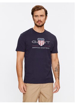 Gant T-Shirt Reg Archive Shield Ss 2003199 Granatowy Regular Fit ze sklepu MODIVO w kategorii T-shirty męskie - zdjęcie 168696324