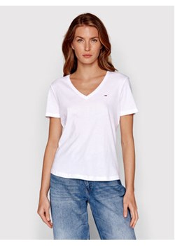 Tommy Jeans T-Shirt DW0DW14617 Biały Slim Fit ze sklepu MODIVO w kategorii Bluzki damskie - zdjęcie 168697090