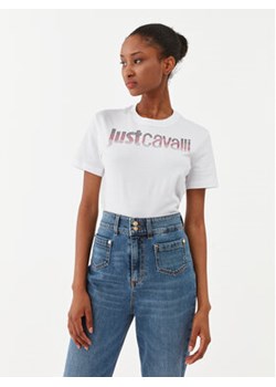 Just Cavalli T-Shirt 75PAHE00 Biały Regular Fit ze sklepu MODIVO w kategorii Bluzki damskie - zdjęcie 168697681