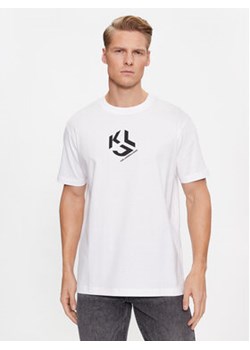 KARL LAGERFELD T-Shirt Klj Regular Monogram Sslv Tee 236D1704 Biały Regular Fit ze sklepu MODIVO w kategorii T-shirty męskie - zdjęcie 168698463