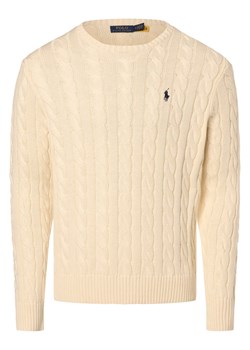 Polo Ralph Lauren Sweter męski Mężczyźni Bawełna écru jednolity ze sklepu vangraaf w kategorii Swetry męskie - zdjęcie 168699390