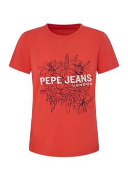 t-shirt damski pepe jeans pl505733 241 czerwony ze sklepu Royal Shop w kategorii Bluzki damskie - zdjęcie 168701162