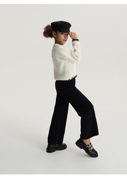 Reserved - Dzianinowe spodnie wide leg - czarny ze sklepu Reserved w kategorii Spodnie dziewczęce - zdjęcie 168701352