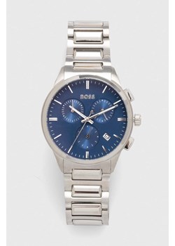 BOSS zegarek męski kolor srebrny ze sklepu ANSWEAR.com w kategorii Zegarki - zdjęcie 168702001