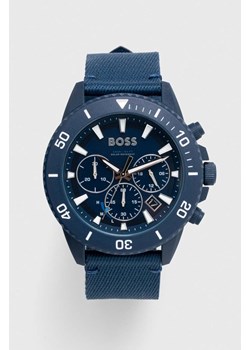 BOSS zegarek 1513919 męski kolor niebieski ze sklepu ANSWEAR.com w kategorii Zegarki - zdjęcie 168702010