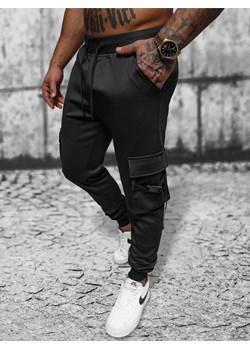 Spodnie dresowe męskie czarne OZONEE JS/8K1118/3 ze sklepu ozonee.pl w kategorii Spodnie męskie - zdjęcie 168702451