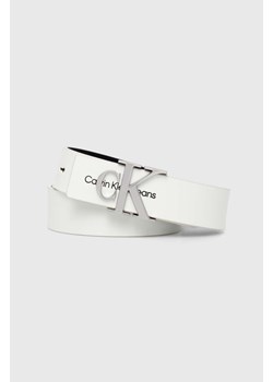 Calvin Klein pasek skórzany damski kolor biały ze sklepu ANSWEAR.com w kategorii Paski damskie - zdjęcie 168705741