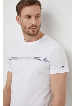 Tommy Hilfiger t-shirt bawełniany męski kolor biały z nadrukiem MW0MW34428 ze sklepu ANSWEAR.com w kategorii T-shirty męskie - zdjęcie 168707041