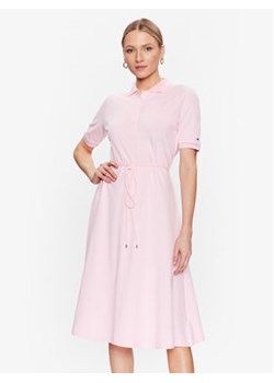 Tommy Hilfiger Sukienka codzienna Openwork Polo WW0WW37845 Różowy Regular Fit ze sklepu MODIVO w kategorii Sukienki - zdjęcie 168717270