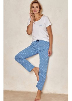 Bawełniana piżama damska Leona 3104, Kolor biało-niebieski, Rozmiar S, Taro ze sklepu Intymna w kategorii Piżamy damskie - zdjęcie 168717613