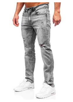 Szare spodnie jeansowe męskie regular fit Denley MP0154G ze sklepu Denley w kategorii Jeansy męskie - zdjęcie 168717952