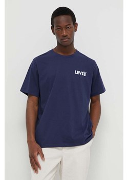 Levi&apos;s t-shirt bawełniany męski kolor granatowy z nadrukiem ze sklepu ANSWEAR.com w kategorii T-shirty męskie - zdjęcie 168719224