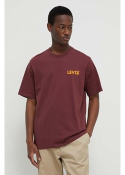 Levi&apos;s t-shirt bawełniany męski kolor bordowy z nadrukiem ze sklepu ANSWEAR.com w kategorii T-shirty męskie - zdjęcie 168720840
