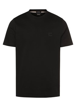 BOSS Koszulka męska - Tiburt 278 Mężczyźni Bawełna czarny jednolity ze sklepu vangraaf w kategorii T-shirty męskie - zdjęcie 168727840