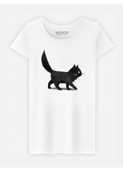 WOOOP Koszulka &quot;Creeping Cat&quot; w kolorze białym ze sklepu Limango Polska w kategorii Bluzki damskie - zdjęcie 168728283