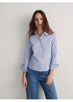 Reserved - Koszula z bawełną - jasnoniebieski ze sklepu Reserved w kategorii Koszule damskie - zdjęcie 168731503