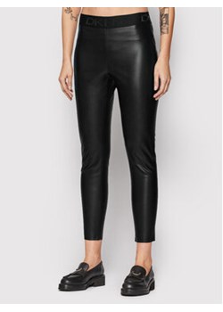 DKNY Spodnie z imitacji skóry P1RKXGIJ Czarny Slim Fit ze sklepu MODIVO w kategorii Spodnie damskie - zdjęcie 168734781