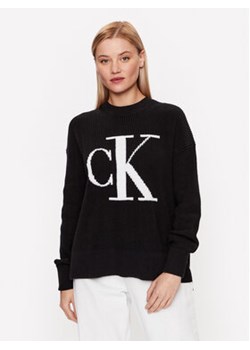 Calvin Klein Jeans Sweter J20J221347 Czarny Regular Fit ze sklepu MODIVO w kategorii Swetry damskie - zdjęcie 168735394