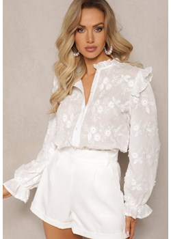 Biała Haftowana Koszula Boho Ozdobiona Falbankami Trilane ze sklepu Renee odzież w kategorii Koszule damskie - zdjęcie 168736461