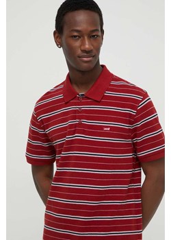 Levi&apos;s polo bawełniane kolor bordowy ze sklepu ANSWEAR.com w kategorii T-shirty męskie - zdjęcie 168736851