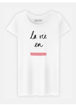 WOOOP Koszulka &quot;La Vie en Rose&quot; w kolorze białym ze sklepu Limango Polska w kategorii Bluzki damskie - zdjęcie 168737520