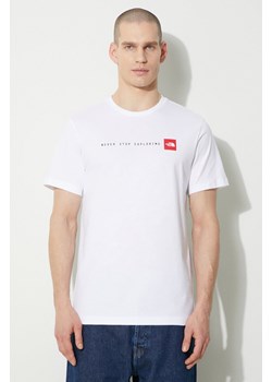 The North Face t-shirt bawełniany M S/S Never Stop Exploring Tee męski kolor biały z nadrukiem NF0A87NSFN41 ze sklepu ANSWEAR.com w kategorii T-shirty męskie - zdjęcie 168741272