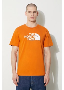 The North Face t-shirt bawełniany M S/S Easy Tee męski kolor pomarańczowy z nadrukiem NF0A87N5PCO1 ze sklepu PRM w kategorii T-shirty męskie - zdjęcie 168741541
