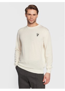 KARL LAGERFELD Sweter 655013 524399 Beżowy Regular Fit ze sklepu MODIVO w kategorii Swetry męskie - zdjęcie 168748061