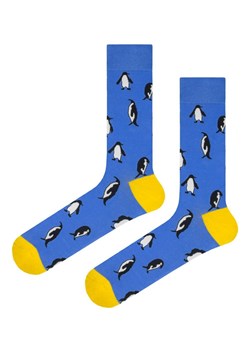 Tematyczne Skarpetki Bawełniane - Pingwiny na Niebieskim Tle SKEMACSHSTR0096niebpingwiny ze sklepu JegoSzafa.pl w kategorii Skarpetki męskie - zdjęcie 168748321
