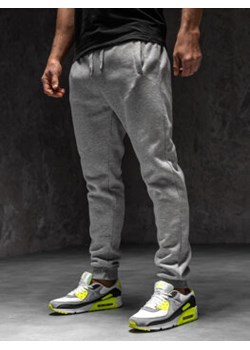 Spodnie męskie joggery dresowe  szare Denley XW01-C ze sklepu Denley w kategorii Spodnie męskie - zdjęcie 168748612