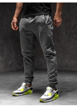 Spodnie męskie joggery dresowe grafitowe Denley XW01-C ze sklepu Denley w kategorii Spodnie męskie - zdjęcie 168748620