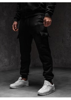 Czarne bojówki spodnie męskie dresowe Denley JX325B ze sklepu Denley w kategorii Spodnie męskie - zdjęcie 168748623