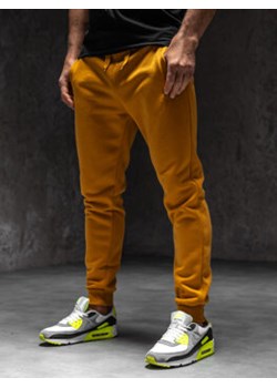 Spodnie męskie joggery dresowe camelowe Denley XW01-C ze sklepu Denley w kategorii Spodnie męskie - zdjęcie 168748642