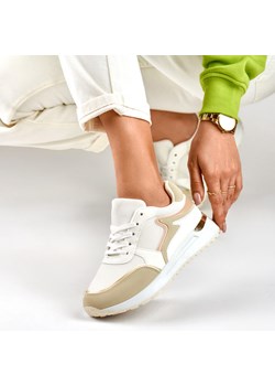 Beżowo białe sportowe buty damskie 2762 ze sklepu suzana.pl w kategorii Buty sportowe damskie - zdjęcie 168757092