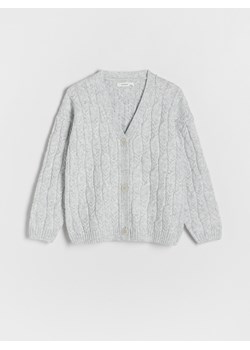 Reserved - Kardigan z ozdobnym splotem - jasnoszary ze sklepu Reserved w kategorii Swetry dziewczęce - zdjęcie 168758941