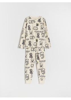 Reserved - Piżama dwuczęściowa Minecraft - kremowy ze sklepu Reserved w kategorii Piżamy dziecięce - zdjęcie 168758982