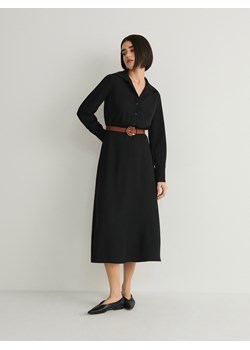 Reserved - Sukienka z paskiem - czarny ze sklepu Reserved w kategorii Sukienki - zdjęcie 168759432