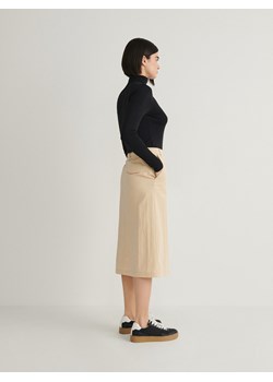 Reserved - Spódnica z gniecionej tkaniny - beżowy ze sklepu Reserved w kategorii Spódnice - zdjęcie 168759620
