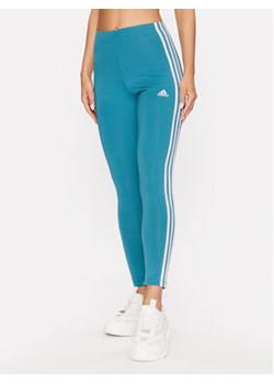 adidas Legginsy Essentials 3-Stripes High-Waisted Single Jersey Leggings IL3378 Turkusowy ze sklepu MODIVO w kategorii Spodnie damskie - zdjęcie 168766970