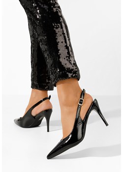 Czarne szpilki bez pięt Sheria ze sklepu Zapatos w kategorii Czółenka - zdjęcie 168769452