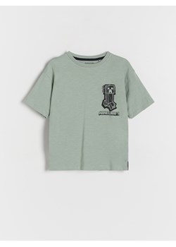 Reserved - T-shirt oversize Minecraft - jasnozielony ze sklepu Reserved w kategorii T-shirty chłopięce - zdjęcie 168774170